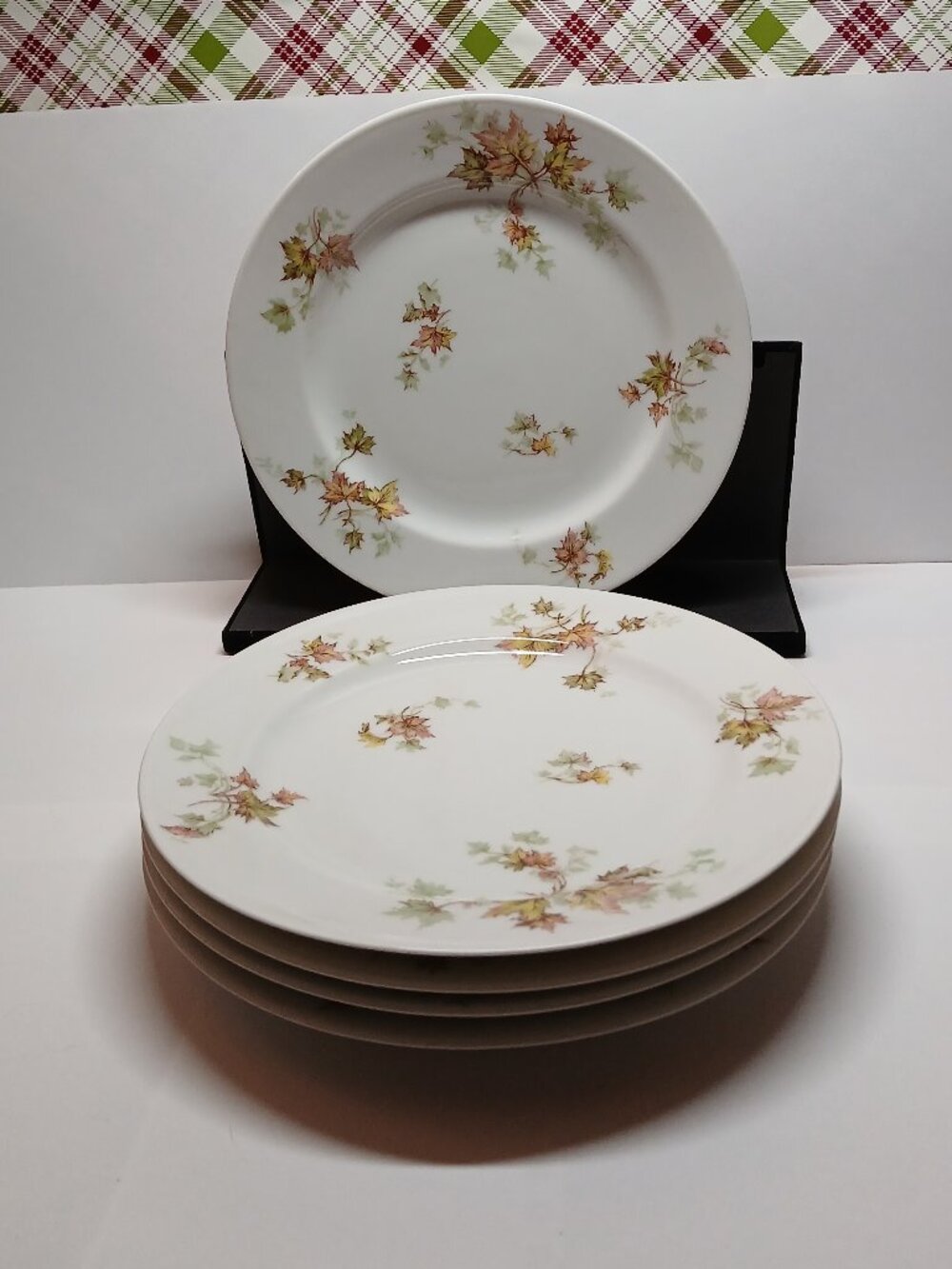 Vintage Antique Set of 5 Haviland & Co. Limoges FRANCE MAPLE LEAF Dinner Plates